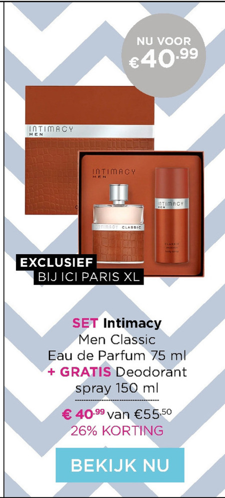 Intimacy   parfum geschenkset folder aanbieding bij  Ici Paris XL - details