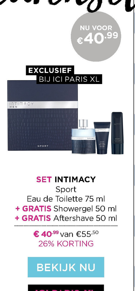 Intimacy   parfum geschenkset folder aanbieding bij  Ici Paris XL - details