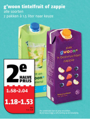 Gwoon   fruitdrank folder aanbieding bij  Poiesz - details