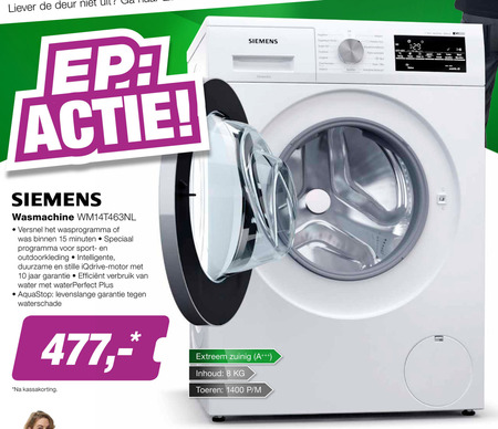 Siemens   wasmachine folder aanbieding bij  EP Electronic Partner - details