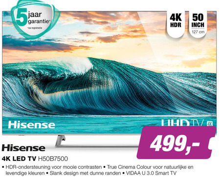 Hisense   4k ultrahd televisies folder aanbieding bij  EP Electronic Partner - details