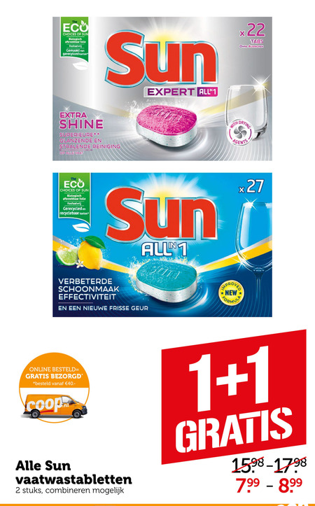 Sun   vaatwasmiddel folder aanbieding bij  Coop - details