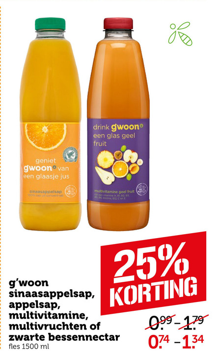 Gwoon   fruitdrank folder aanbieding bij  Coop - details