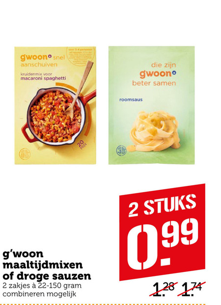 Gwoon   maaltijdmix, maaltijdsaus folder aanbieding bij  Coop - details