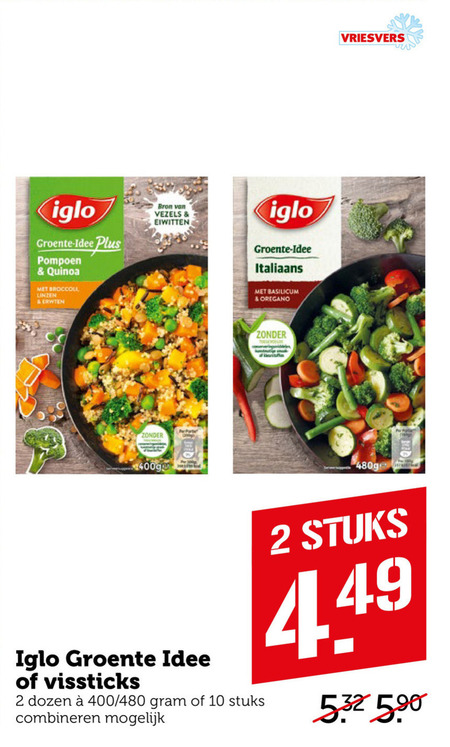 Iglo   vissticks, diepvriesgroente folder aanbieding bij  Coop - details