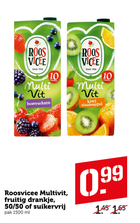 Roosvicee   fruitdrank folder aanbieding bij  Coop - details