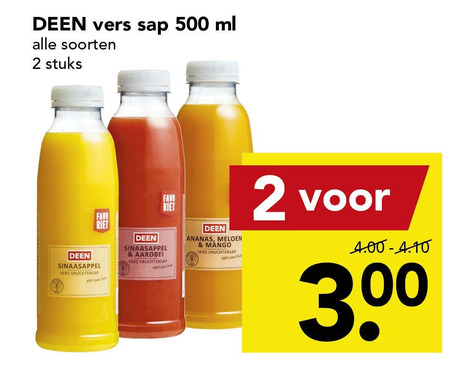 Deen Huismerk   vruchtensap folder aanbieding bij  Deen - details