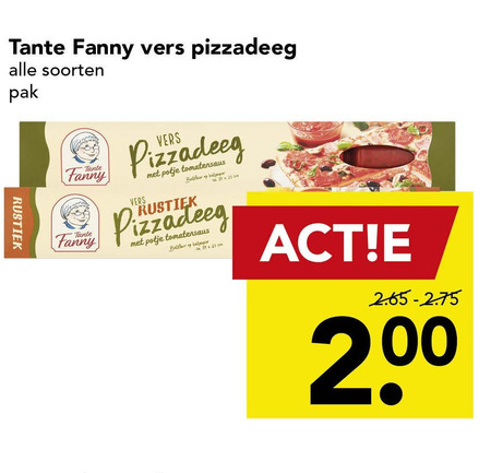 Tante Fanny   pizzadeeg folder aanbieding bij  Deen - details