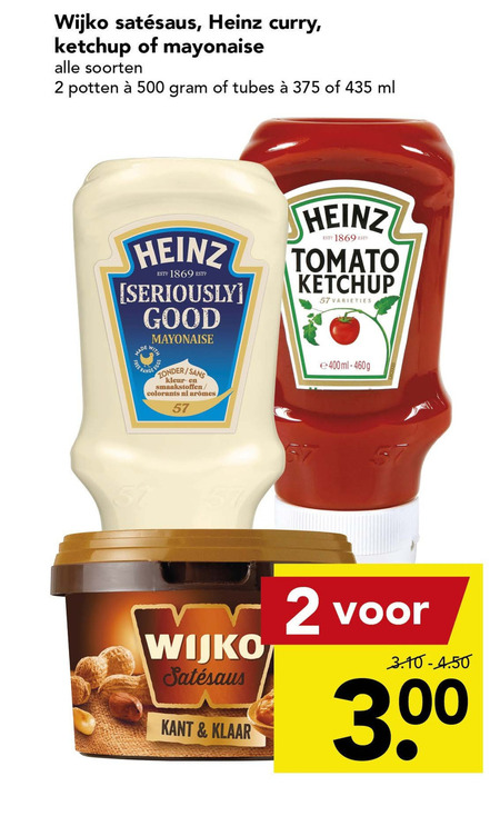 Heinz   satesaus, curryketchup folder aanbieding bij  Deen - details