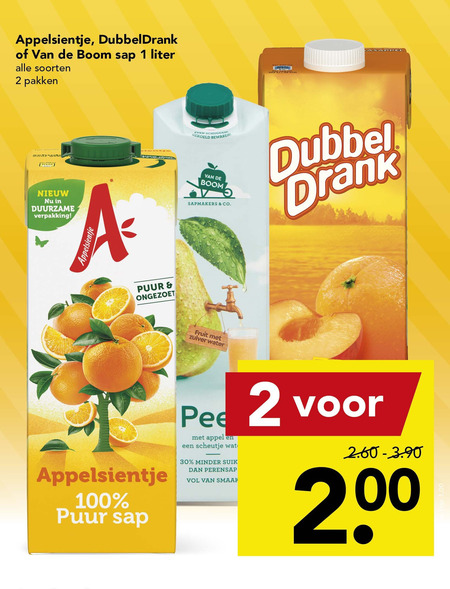 Dubbeldrank   fruitdrank folder aanbieding bij  Deen - details