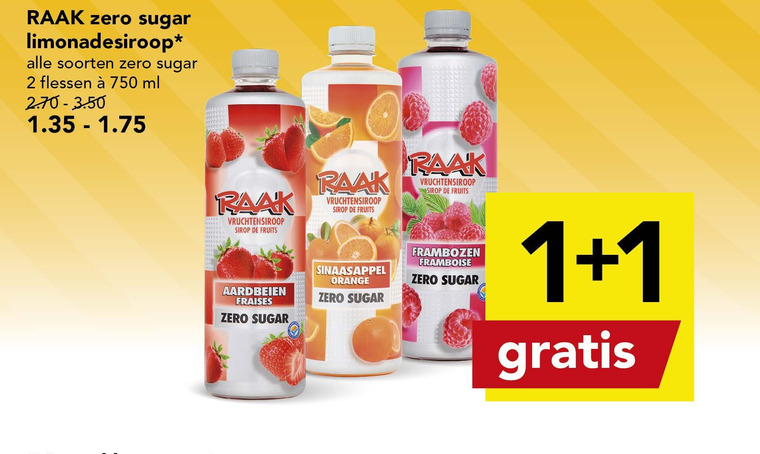 Raak   limonadesiroop folder aanbieding bij  Deen - details