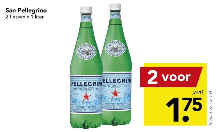 San Pellegrino   mineraalwater folder aanbieding bij  Deen - details