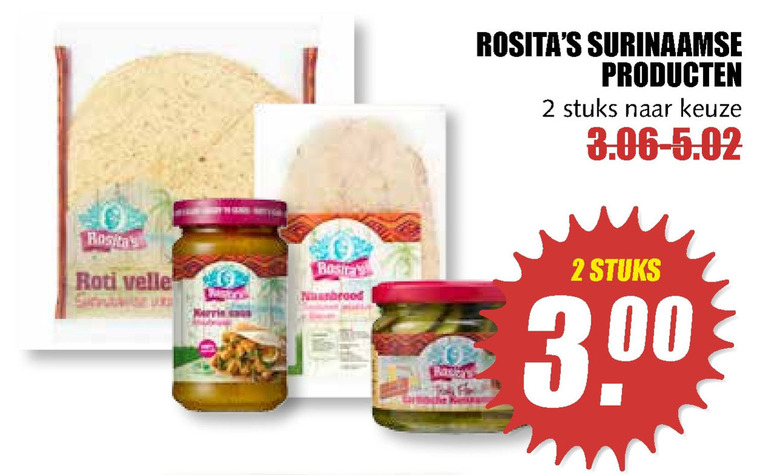 Rositas   surinaamse maaltijd folder aanbieding bij  MCD Supermarkt Basis - details