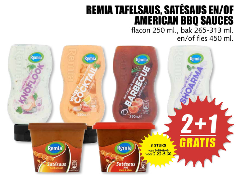 Remia   satesaus, snacksaus folder aanbieding bij  MCD Supermarkt Basis - details