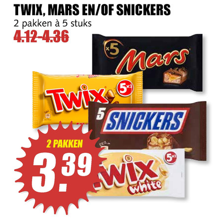 Snickers   chocoladereep folder aanbieding bij  MCD Supermarkt Basis - details