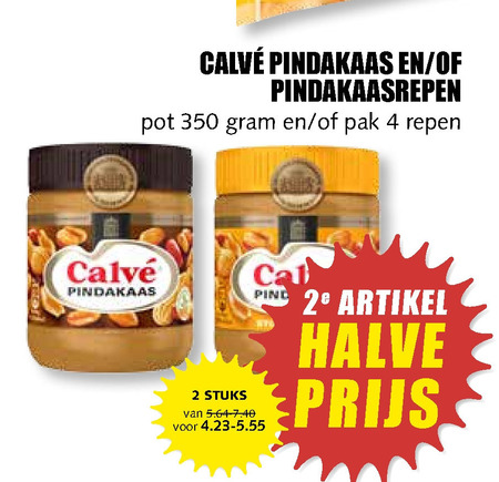 Calve   mueslireep, pindakaas folder aanbieding bij  MCD Supermarkt Basis - details