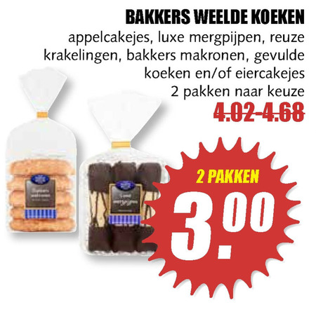 Bakkers Weelde   koek, krakeling folder aanbieding bij  MCD Supermarkt Basis - details