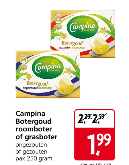 Campina   roomboter folder aanbieding bij  Jan Linders - details