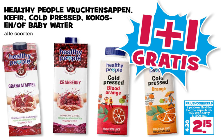 Healthy People   vruchtensap folder aanbieding bij  Boons Markt - details