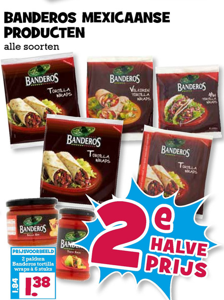 Banderos   taco, tortilla folder aanbieding bij  Boons Markt - details