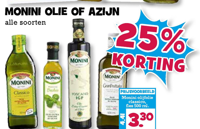 Monini   olijfolie, azijn folder aanbieding bij  Boons Markt - details