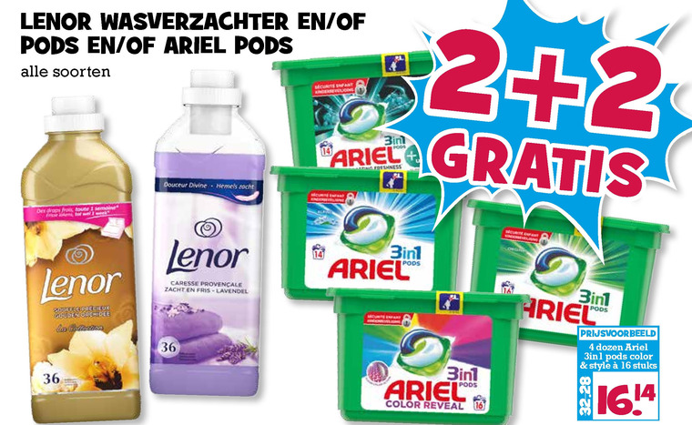 Lenor   wasmiddel, wasverzachter folder aanbieding bij  Boons Markt - details