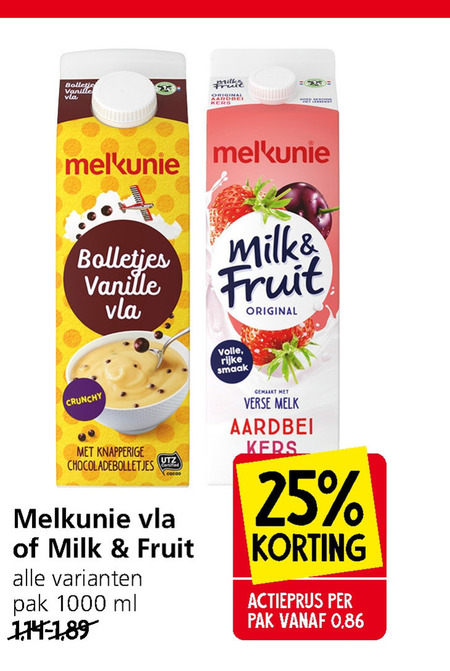 Melkunie   vla, melkdrank folder aanbieding bij  Jan Linders - details