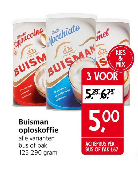 Buisman   oploskoffie folder aanbieding bij  Jan Linders - details