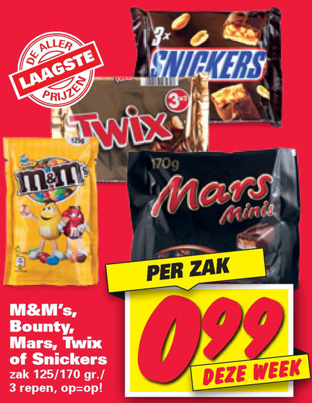 Twix   mini chocoladerepen folder aanbieding bij  Nettorama - details