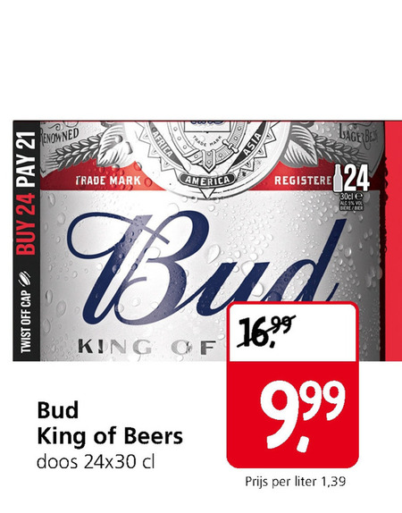 Bud   krat bier folder aanbieding bij  Jan Linders - details