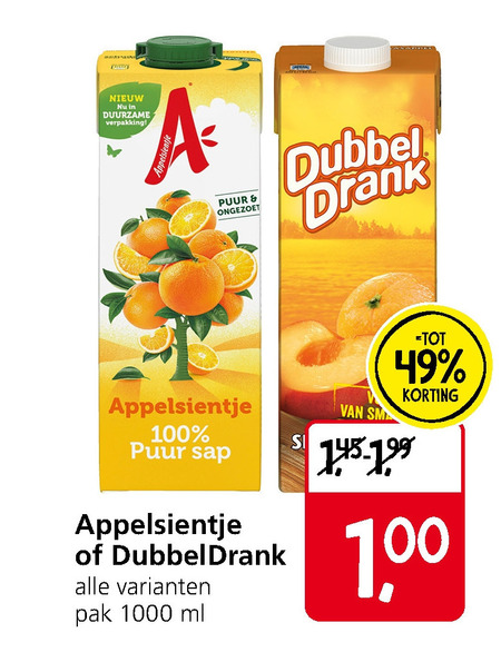 Dubbeldrank   fruitdrank folder aanbieding bij  Jan Linders - details