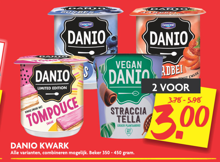 Danone Danio   kwark folder aanbieding bij  Dekamarkt - details