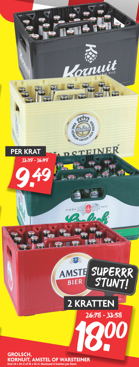 Grolsch   krat bier folder aanbieding bij  Dekamarkt - details