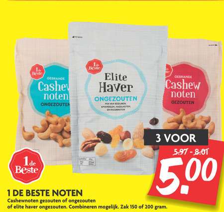 1 De Beste   studentenhaver, cashewnoten folder aanbieding bij  Dekamarkt - details