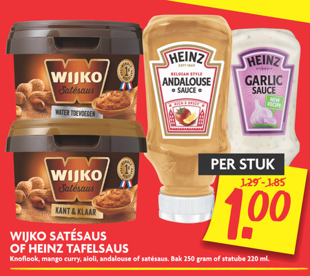 Wijko   snacksaus, satesaus folder aanbieding bij  Dekamarkt - details