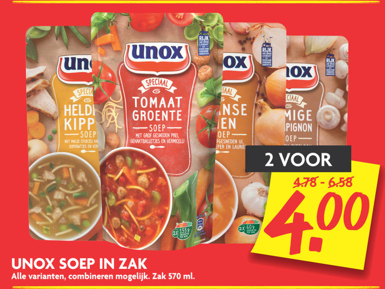 Unox   soep folder aanbieding bij  Dekamarkt - details