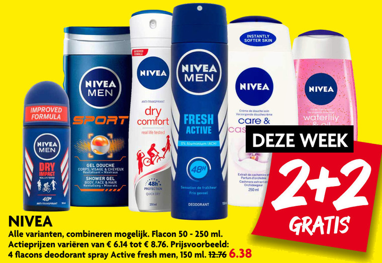 Nivea   douchegel, deodorant folder aanbieding bij  Dekamarkt - details