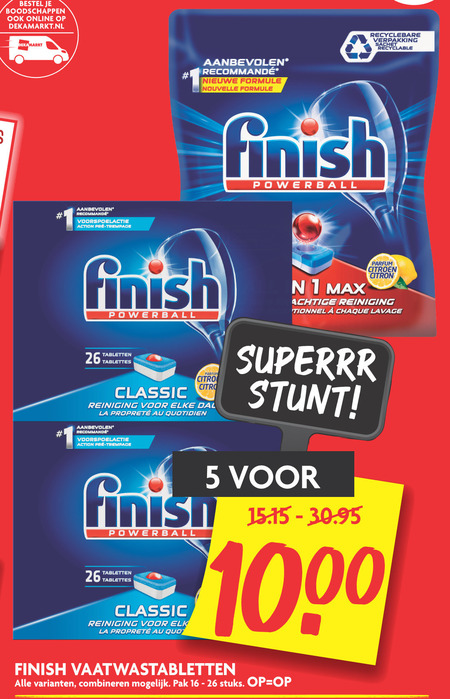 Finish   vaatwasmiddel folder aanbieding bij  Dekamarkt - details