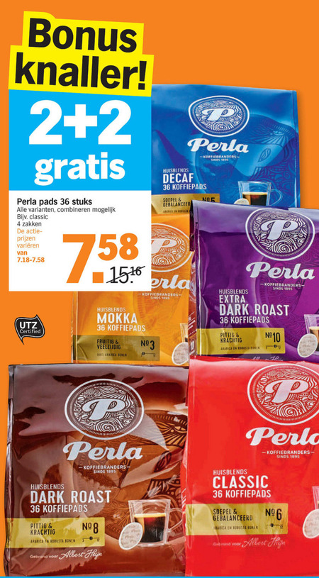 Perla   koffiepad folder aanbieding bij  Albert Heijn - details