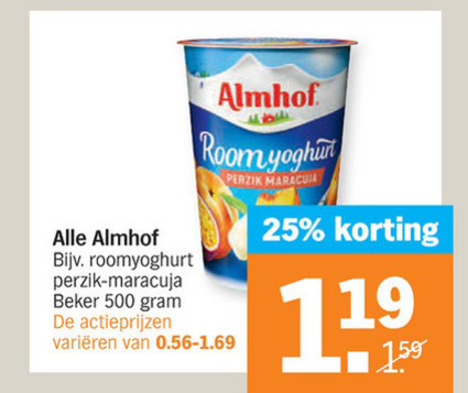 Almhof   chocolademousse, yoghurt folder aanbieding bij  Albert Heijn - details