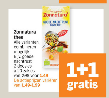 Zonnatura   thee folder aanbieding bij  Albert Heijn - details