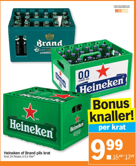 Heineken 0.0   krat bier folder aanbieding bij  Albert Heijn - details