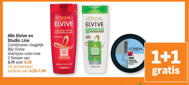 Studio Line   shampoo, hairspray folder aanbieding bij  Albert Heijn - details