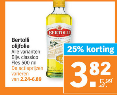 Bertolli   olijfolie folder aanbieding bij  Albert Heijn - details