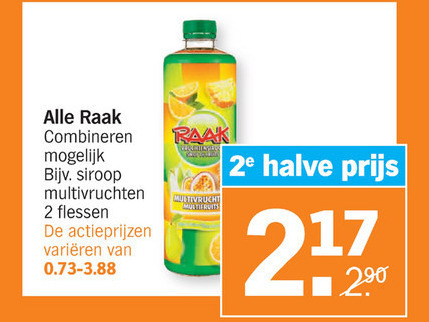 Raak   limonadesiroop folder aanbieding bij  Albert Heijn - details