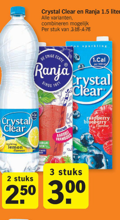 Crystal Clear   frisdrank, fruitdrank folder aanbieding bij  Albert Heijn - details