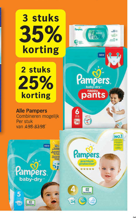 Pampers   luierbroekjes, luiers folder aanbieding bij  Albert Heijn - details