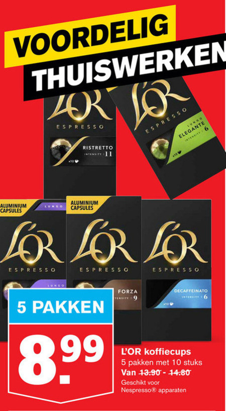 Douwe Egberts L Or   koffiecups folder aanbieding bij  Hoogvliet - details