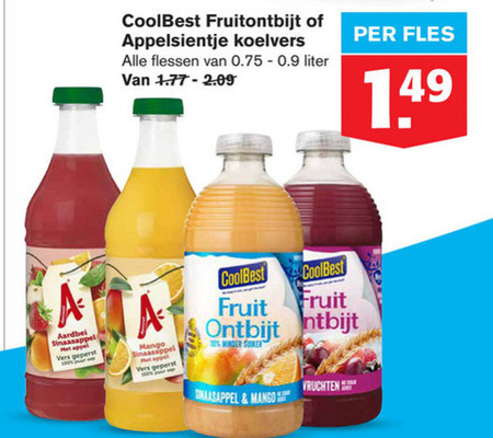 Coolbest   vruchtensap folder aanbieding bij  Hoogvliet - details