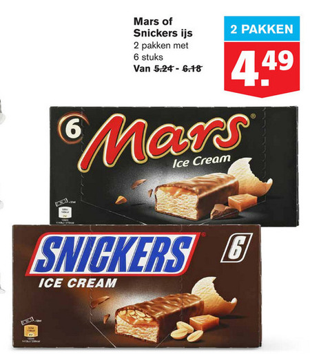 Snickers   ijsreep folder aanbieding bij  Hoogvliet - details